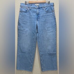 Madewell Sky Blue Wide Leg Crop Jeans